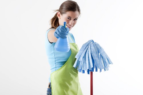 Professional regular cleaning of a bright and tidy living room