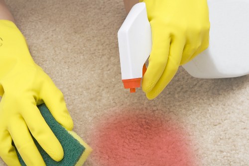 Professional window cleaning for a bright residential exterior