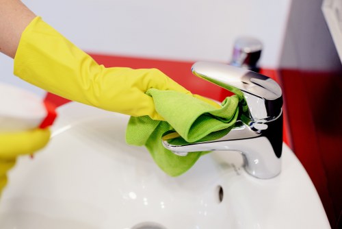 Professional domestic cleaning in a modern living room