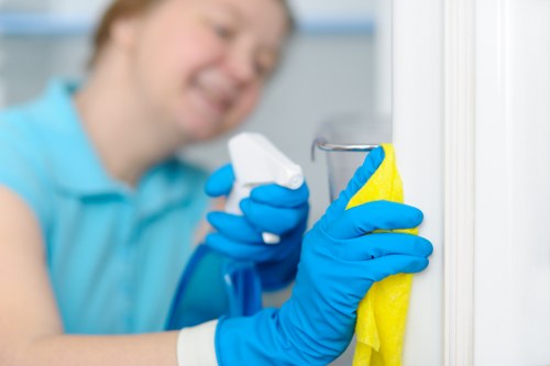Eco-friendly domestic cleaning products on a countertop
