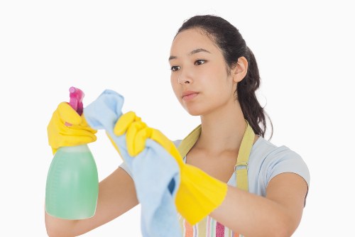 Spot cleaning a rug stain with gentle care