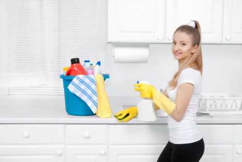 Sanitized meeting room used for office cleaning