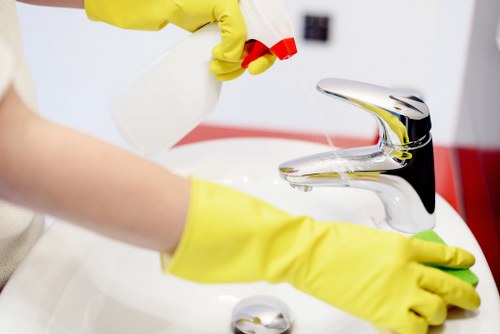 Professional home cleaning tasks in a South Kensington property