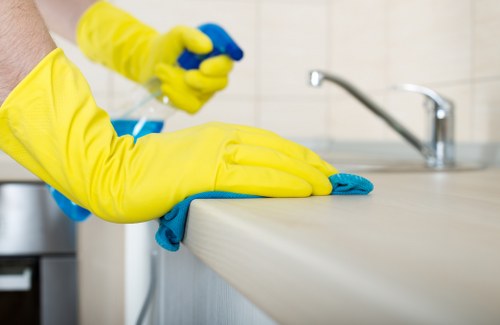 Professional cleaning of a mixed-use building entrance
