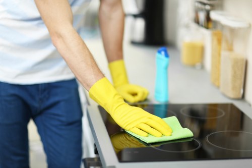 Clean and productive office environment with polished floors